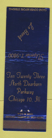 Matchbook Cover - Le Boeuf Chicago IL