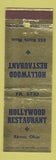 Matchbook Cover - Hollywood Restaurant Akron OH