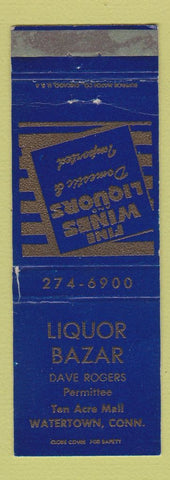 Matchbook Cover - Liquor Bazar Watertown CT