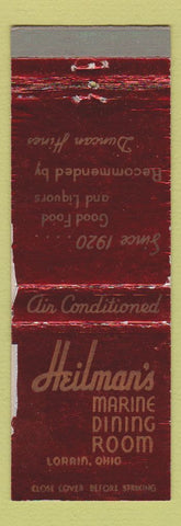 Matchbook Cover - Heilman's Marine Dining Room Lorain OH WORN