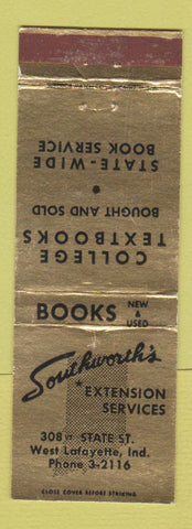 Matchbook Cover - Southwork's Extension Service Books West Lafayette IN