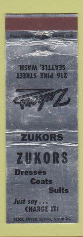 Matchbook Cover - Zukors Women's Clothes Seattle WA WEAR