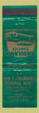 Matchbook Cover - Wm F Chambers Funeral Home Cleveland OH
