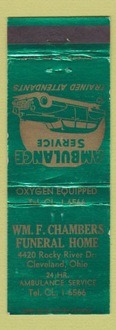 Matchbook Cover - Wm F Chambers Funeral Home Cleveland OH