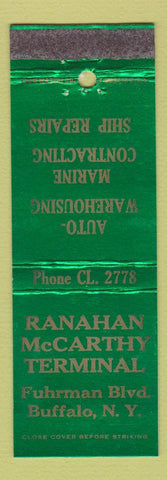 Matchbook Cover - Ranahan McCarthy Terminal Buffalo NY warehouse