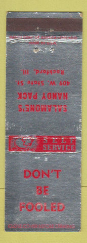 Matchbook Cover - Salamone's Handy Pack Rockford IL