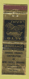 Matchbook Cover - General Finance Corp New Castle IN Claud Stanley WORN