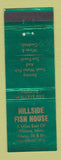 Matchbook Cover - Hillside Fish House Marshland WI WEAR