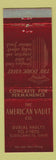Matchbook Cover - American Burial Vaults Cleveland OH
