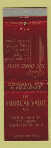 Matchbook Cover - American Burial Vaults Cleveland OH