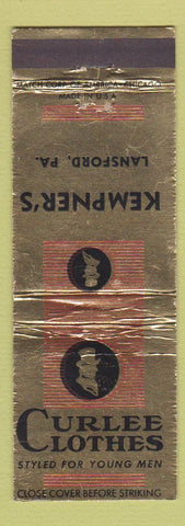 Matchbook Cover - Curlee Men's Clothes Kempner's Lansford PA WEAR