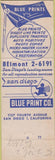 Matchbook Cover - Blue Print Co San Diego CA
