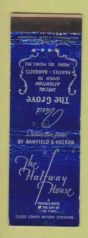Matchbook Cover - Halfway House Des Moines IA WEAR