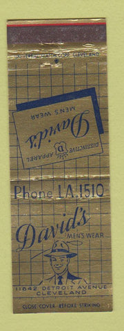 Matchbook Cover - David's Men's Clothes Cleveland OH