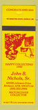Matchbook Cover - John B Nichols Match Collector Kirtland Air Force Base NM