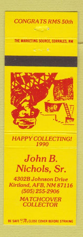 Matchbook Cover - John B Nichols Match Collector Kirtland Air Force Base NM