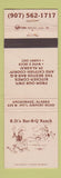 Matchbook Cover - RD's BBQ Ranch Anchorage AK WEAR