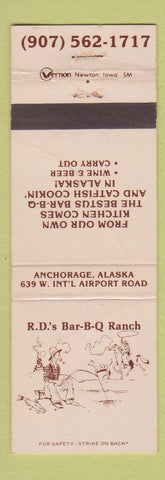 Matchbook Cover - RD's BBQ Ranch Anchorage AK WEAR