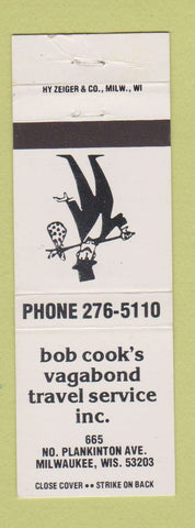 Matchbook Cover - Bob Cook's Vagabond Travel Service Milwaukee WI