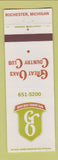Matchbook Cover - Great Oaks Country Club Rochester MI