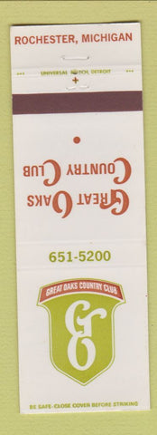 Matchbook Cover - Great Oaks Country Club Rochester MI