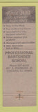 Matchbook Cover - Professional Bartending School Chicago IL