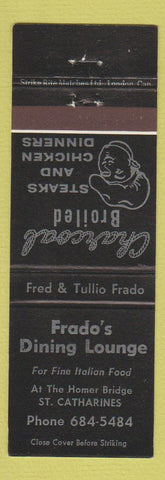 Matchbook Cover - Frado's Dining Lounge St Catharines ON