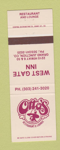Matchbook Cover - Otto's Restaurant West Gate Inn Grand Junction Colorado