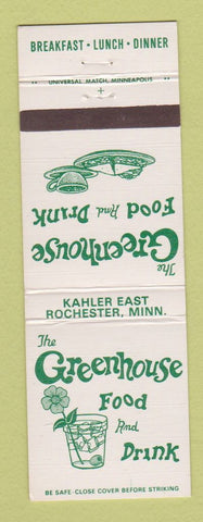 Matchbook Cover - Greenhouse Restaurant Kahler East Rochester MN