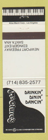 Matchbook Cover - McClure's Restaurant Santa Ana CA