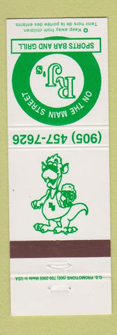 Matchbook Cover - RJ's Sports Bar Grill