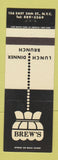 Matchbook Cover - Brew's Restaurant New York City