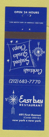 Matchbook Cover - East Bay Restaurant New York City
