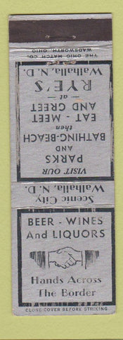 Matchbook Cover - Rye's Walhalla ND