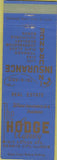Matchbook Cover - Hodge Insurance Agency Granite City IL