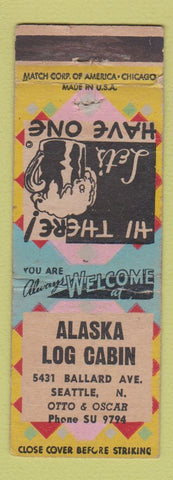 Matchbook Cover - Alaska Log Cabin Seattle WA WEAR