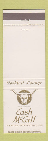 Matchbook Cover - Cash McCall Steak House