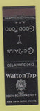 Matchbook Cover - Walton Tap Chicago IL