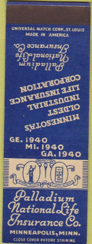 Matchbook Cover - Palladium Life Insurance Minneapolis MN SAMPLE