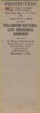 Matchbook Cover - Palladium Life Insurance Minneapolis MN SAMPLE