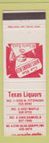 Matchbook Cover - Texas Liquors Dallas TX