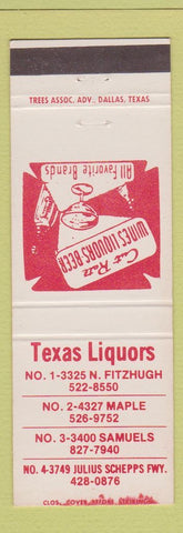 Matchbook Cover - Texas Liquors Dallas TX