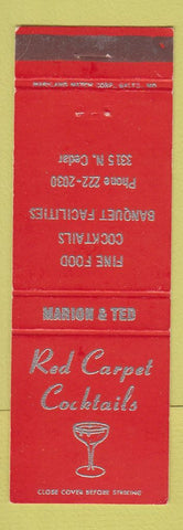 Matchbook Cover - Red Carpet Bar