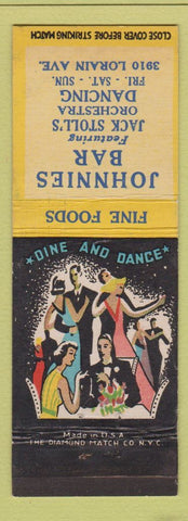 Matchbook Cover - Johnnies Bar Cleveland? OH Jack Stoll's Orchestra