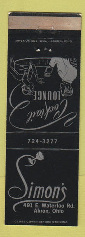 Matchbook Cover - Simon's Cocktail Lounge Akron OH WEAR