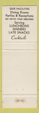 Matchbook Cover - Simon's Cocktail Lounge Akron OH WEAR