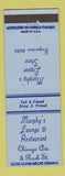 Matchbook Cover - Murphy's Lounge Restaurant Chicago IL