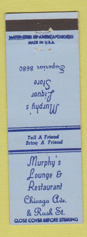 Matchbook Cover - Murphy's Lounge Restaurant Chicago IL
