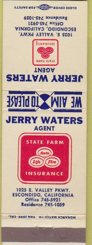 Matchbook Cover - State Farm Insurance Escondido CA