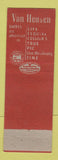 Matchbook Cover - Van Heusen Men's Clothes Ted & Bill Youngstown Sebring OH